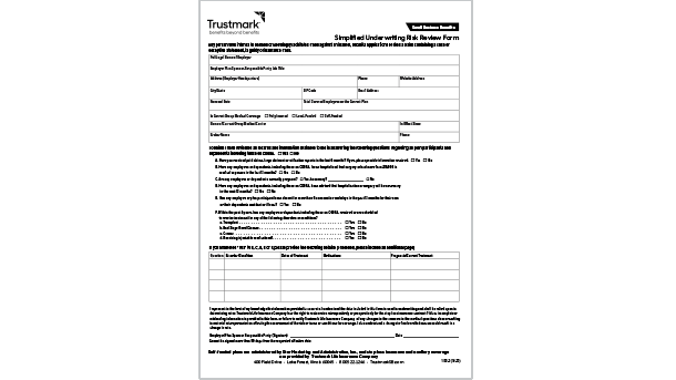Simplified Underwriting Risk Review Form